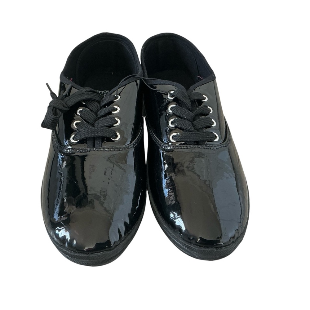 Baby phat vintage y2k black fashion sneakers lace up sz 10 patent faux leather